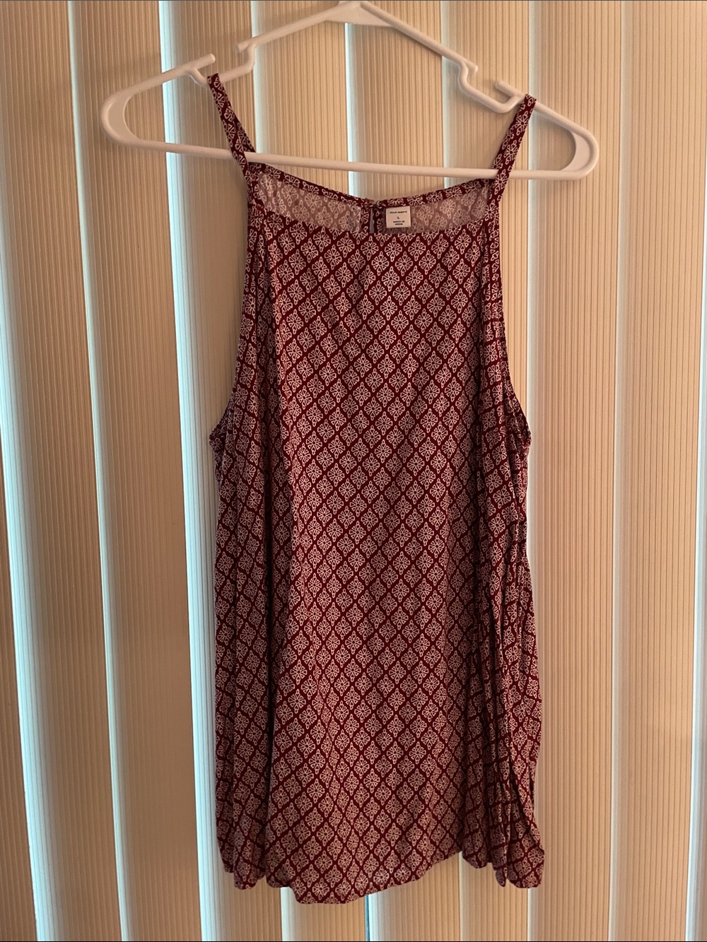 Old Navy Burgundy Printed Spaghetti Strap Cami